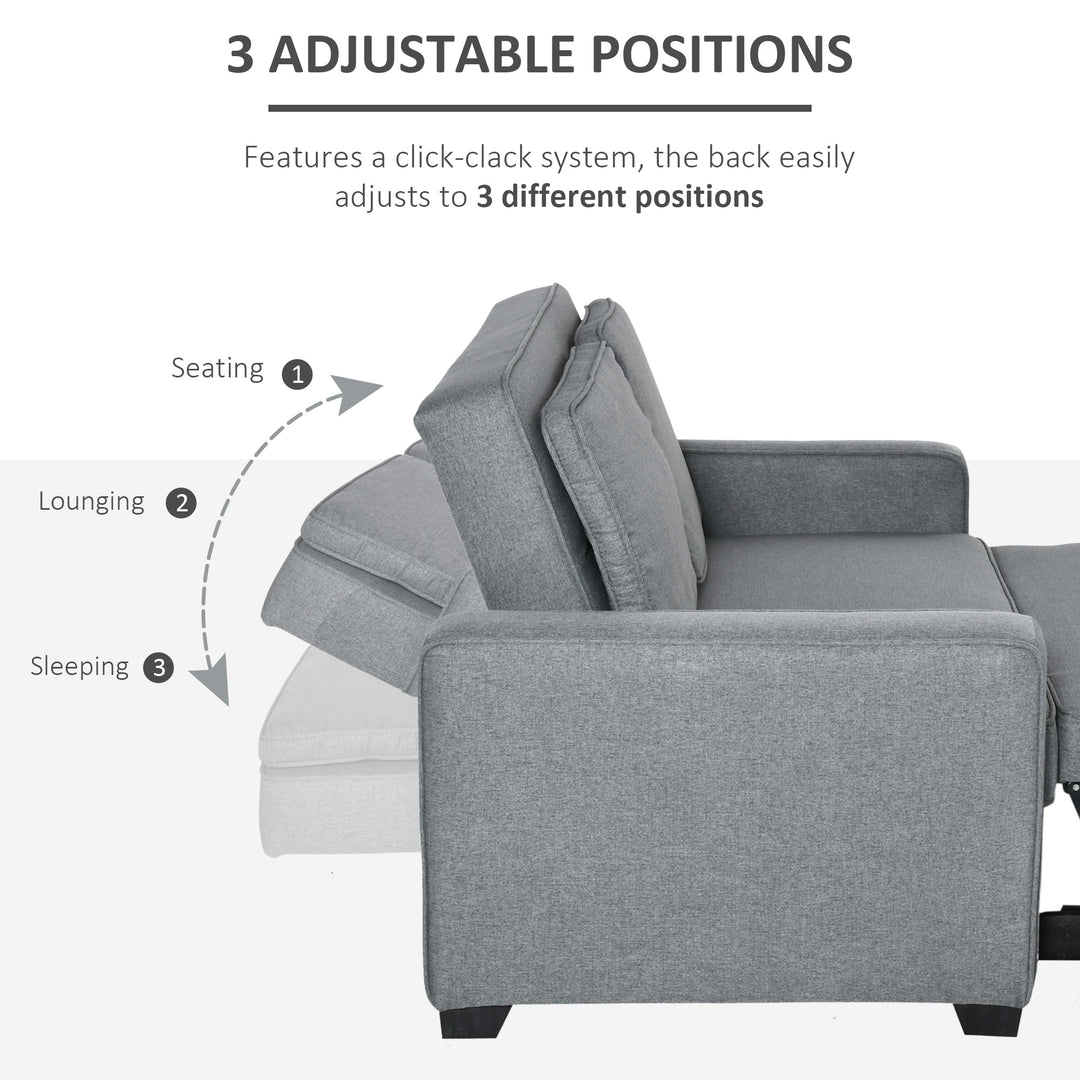 Double Sofa Bed Click Clack Sofa Bed-Grey