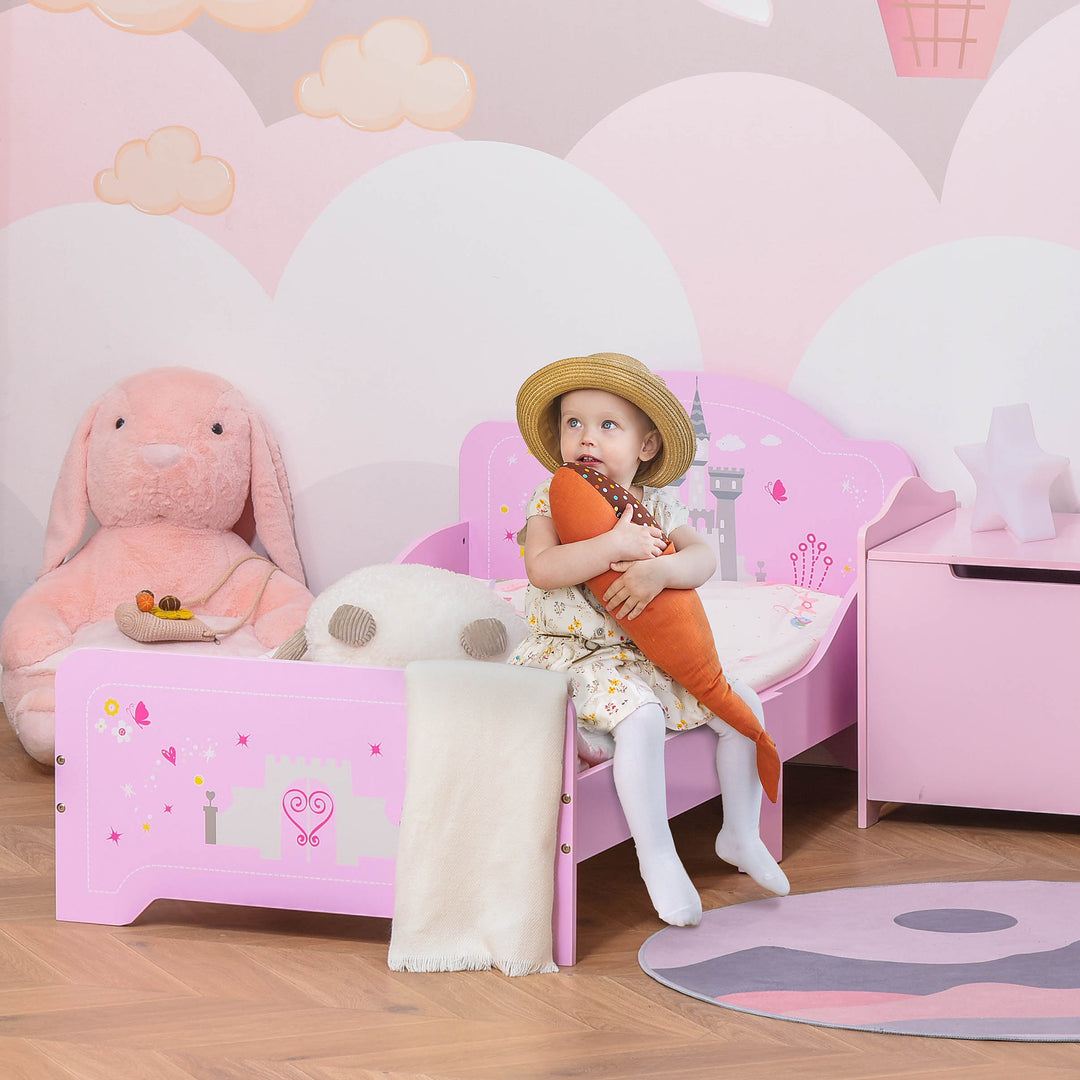 MDF Kids Castle Design Kids Single Bed Pink