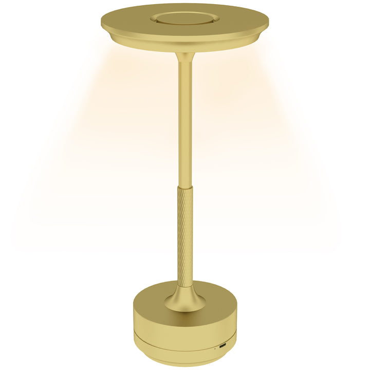 Cordless Table Lamp, Touch LED Desk Lamp with 4000mAh Rechargeable Battery, Gold Tone