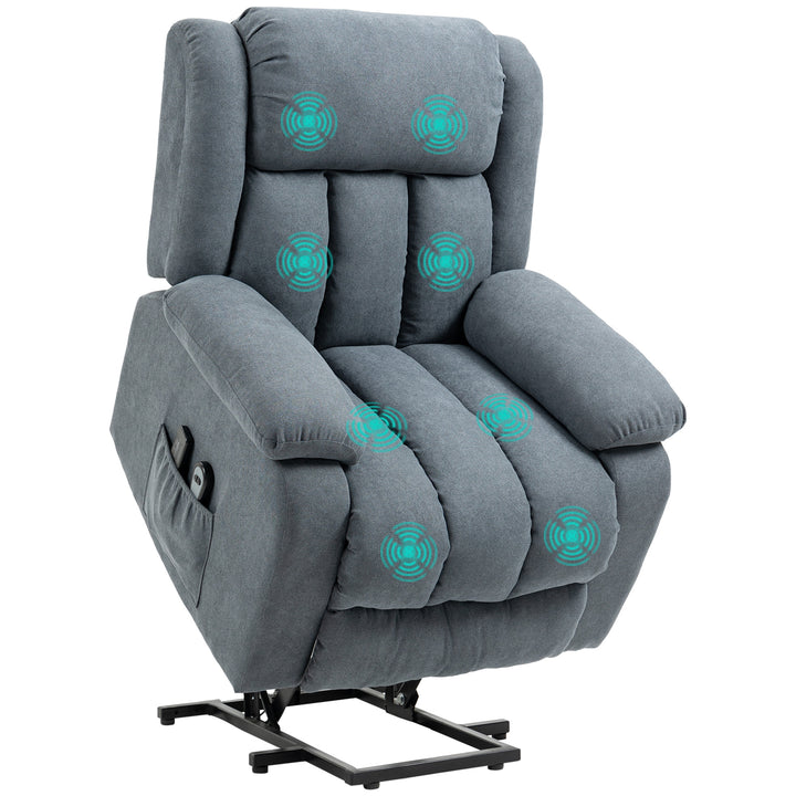 Oversized Riser and Recliner Chairs for the Elderly, Heavy Duty Fabric Upholstered Lift Chair for Living Room with Remote Control, Side Pocket, Dark Grey