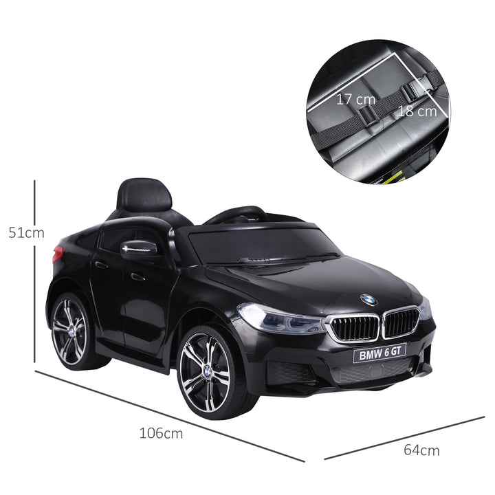 Kids Electric Ride On Car 6V Licensed BMW 6GT W/ Remote-Black