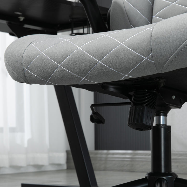 Office Chair w/ Flip Up Armrests, Swivel Seat-Light Grey