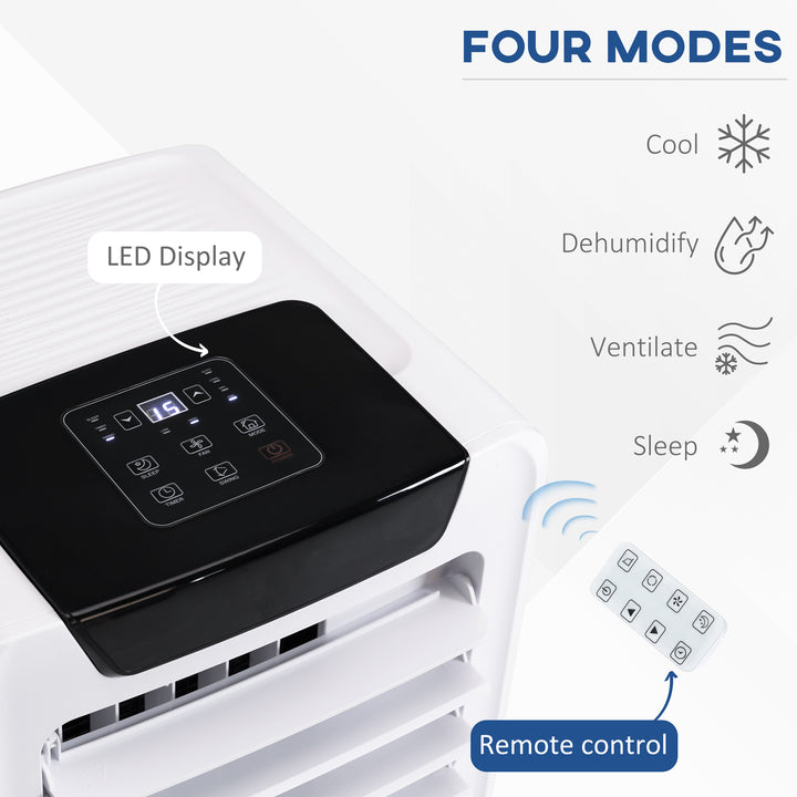 10000 BTU Mobile Portable Air Conditioner Cooling Dehumidifying Unit with remote, LED Display, White