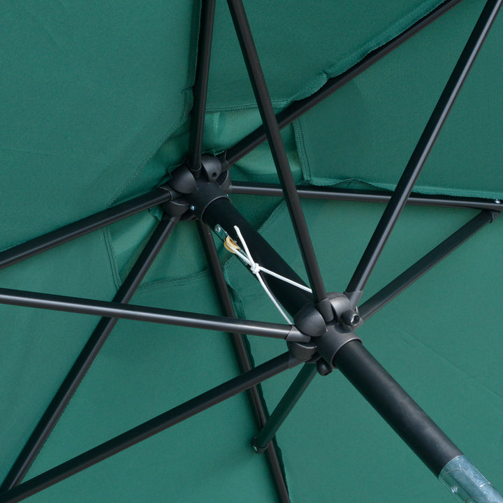 2.7M Tilting Parasol Sun Parasol Outdoor Garden Umbrellas Sun Shade Aluminium Frame with Crank（Green）