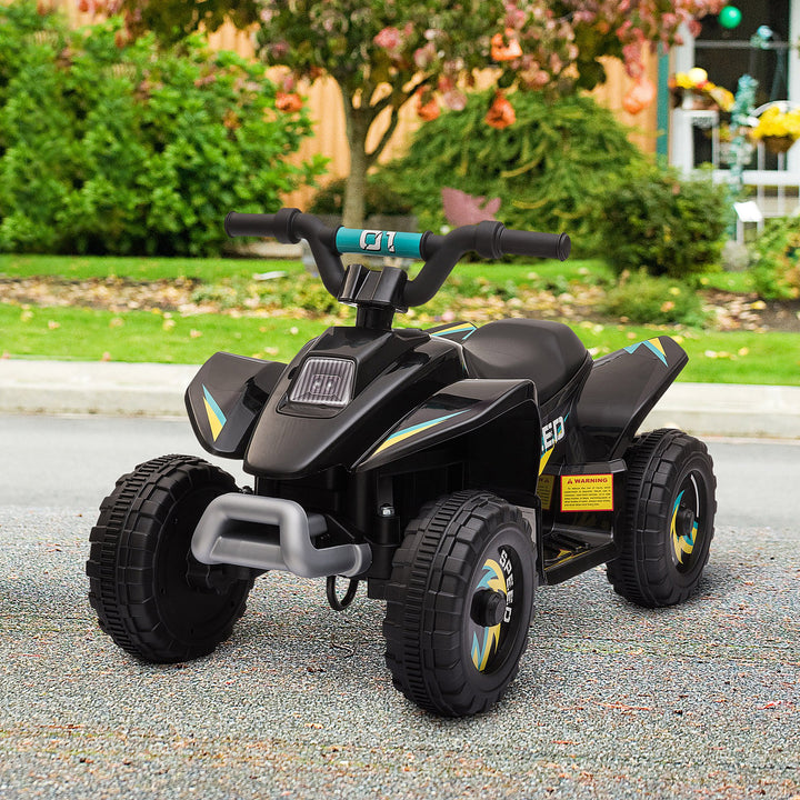 6V Kids Electric Ride on Car ATV Toy Quad Bike Four Big Wheels w/ Forward Reverse Functions Toddlers aged 18-36 months Black