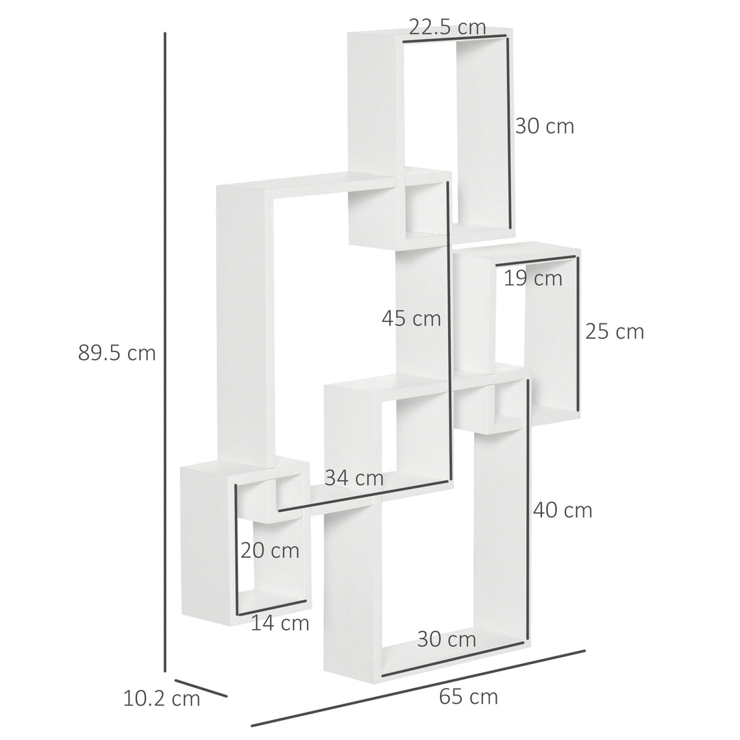 Floating Shelves, Wall Mounted Interlocking Display Wall Shelf White