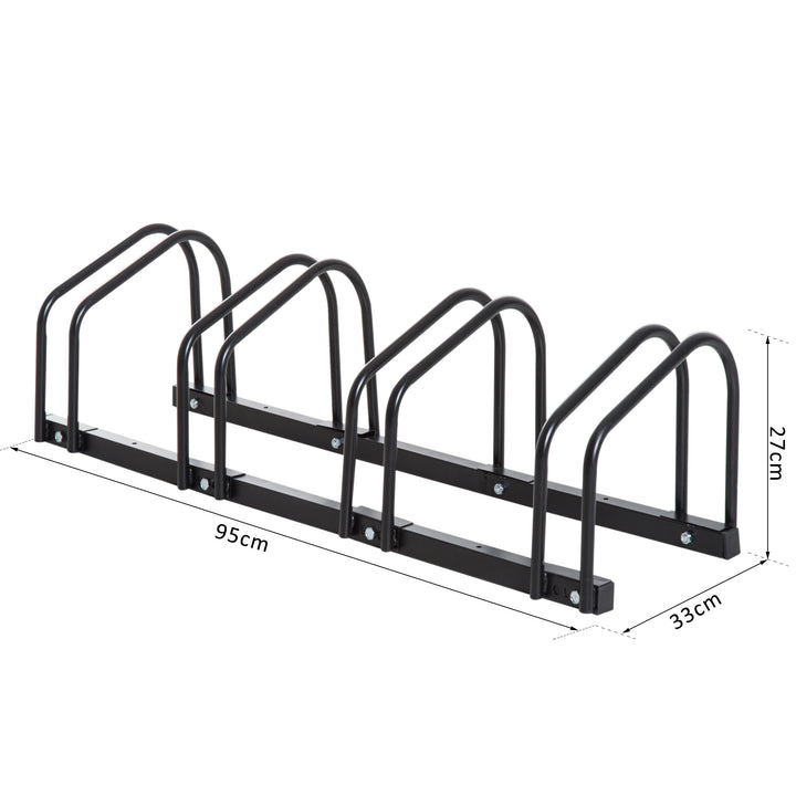 Bike Parking Rack, 95Lx33Wx27H cm, Steel-Black