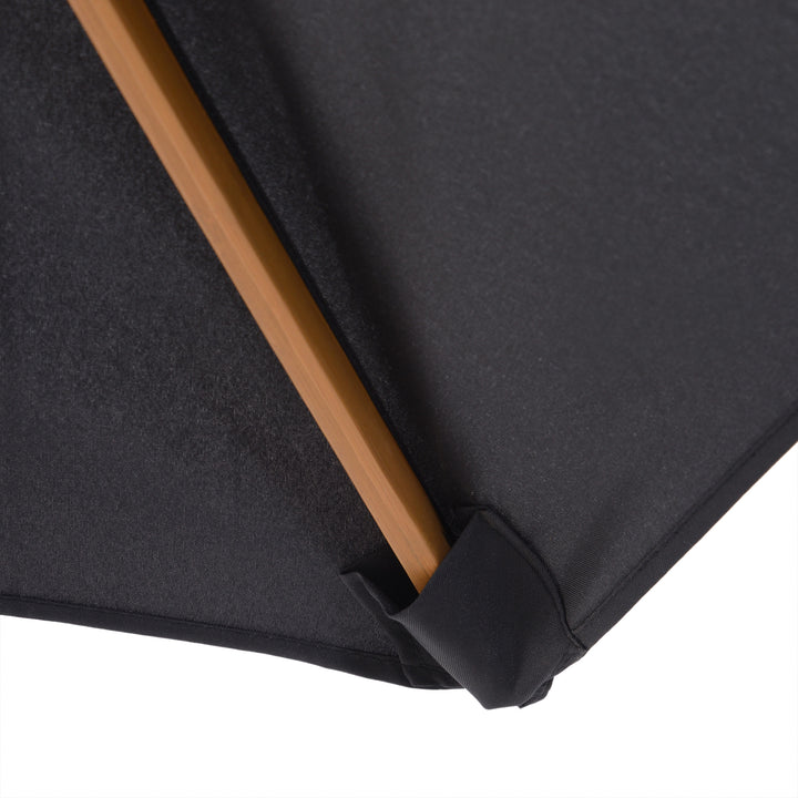 Outsunny 2.5m Wooden Garden Patio Parasol Umbrella-Black