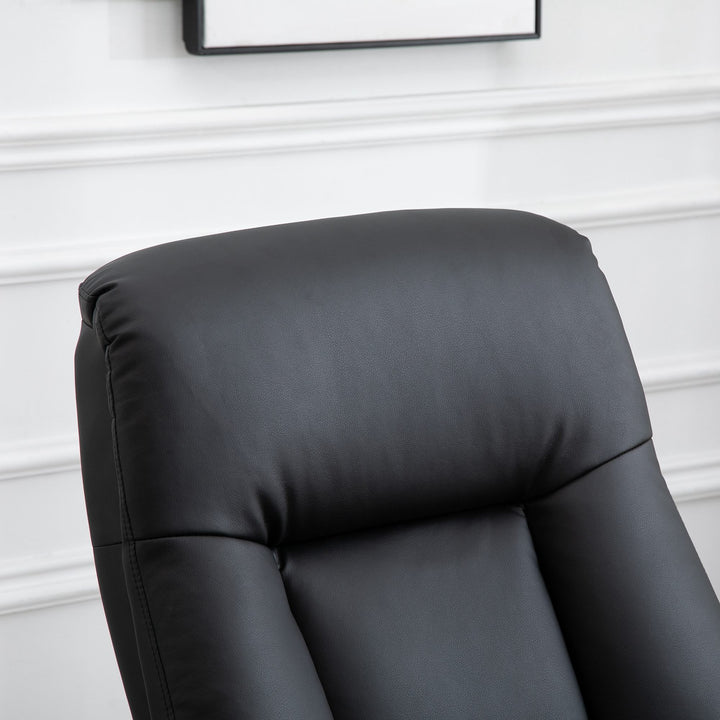 Massage Sofa Armchair Chair PU Leather with Footrest Stool - Black