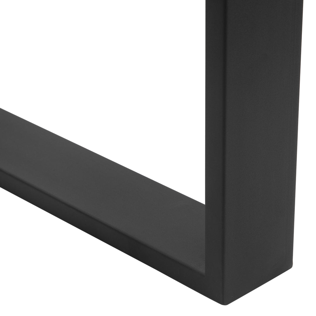 Metal Table Legs Set of 2, Square DIY Furniture Table Legs with Screws and Floor Protectors, Industrial Coffee Table Legs for DIY Chair, Black