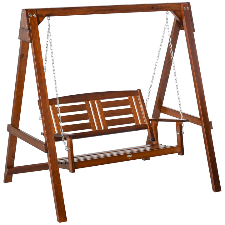 Garden Swing Chair Wooden Hammock Bench for Porch Patio Yard