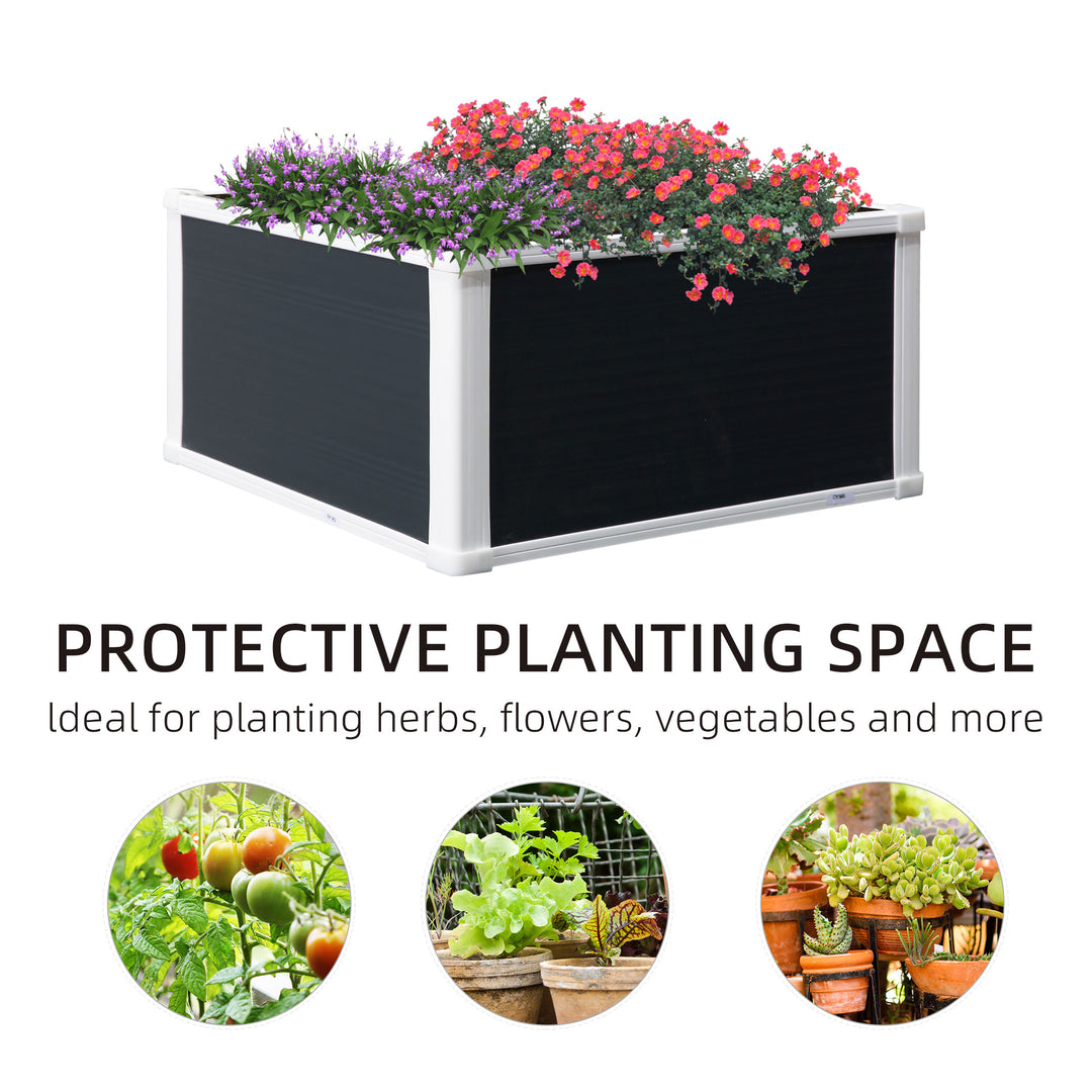 Outsunny Garden Raised Bed Planter Grow Containers for Outdoor Patio Plant Flower Vegetable Pot PP 60 x 60 x 30 cm