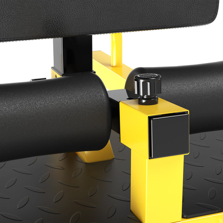 3-in-1 Padded Push Up Sit Up Deep Sissy Squat Machine Home Gym Work Out Leg Fitness Equipment, Yellow