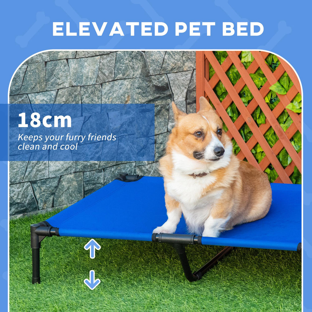 PawHut Portable Elevated Pet Bed to Raise Relax Area for Dogs and Cats with Metal Frame (Large)