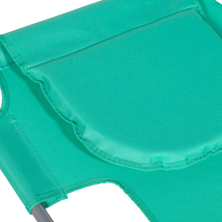 Beach Chaise Lounge with Face Cavity &amp; Arm Slots, Portable Sun Lounger, Reclining Lounge Chair for Patio Garden Beach Pool, Green