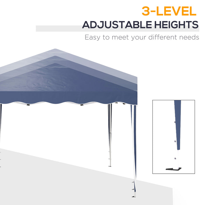 Outsunny 3x3(m) Pop Up Gazebo Canopy, Foldable Tent with Carry Bag, Adjustable Height, Wave Edge, Garden Outdoor Party Tent, Blue