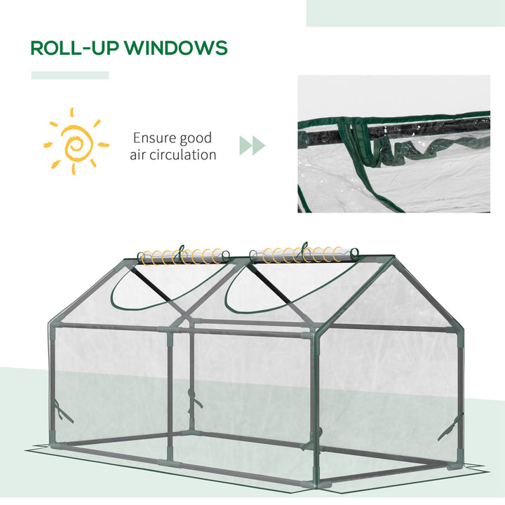 Mini Greenhouse Portable Flower Planter Tomato Vegetable House for Garden Backyard with Zipper 120 x 60 x 60 cm, Clear