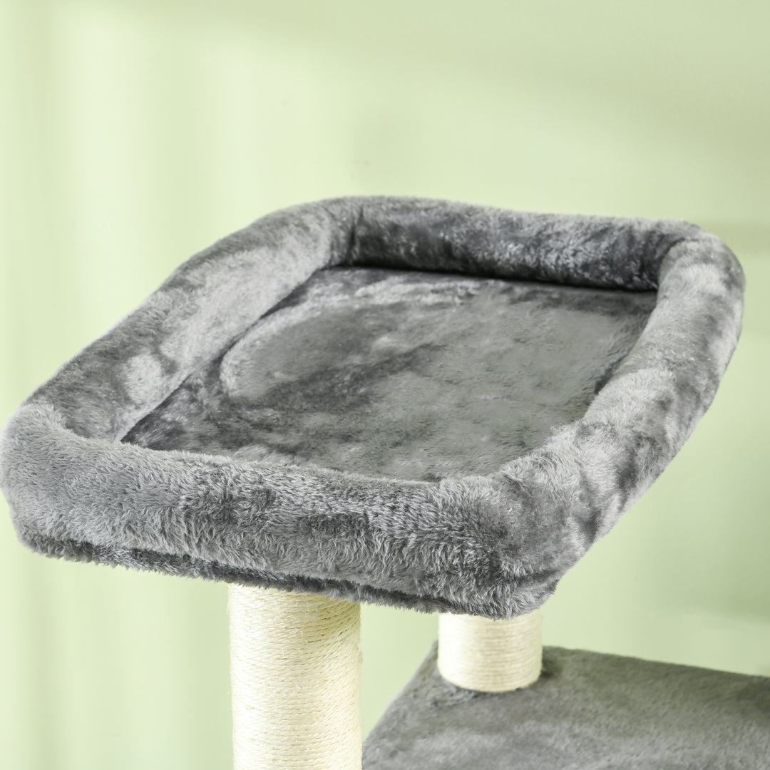 Cat Tree for Indoor Cats, Climbing Tower with Scratching Posts, Cat Bed-Grey