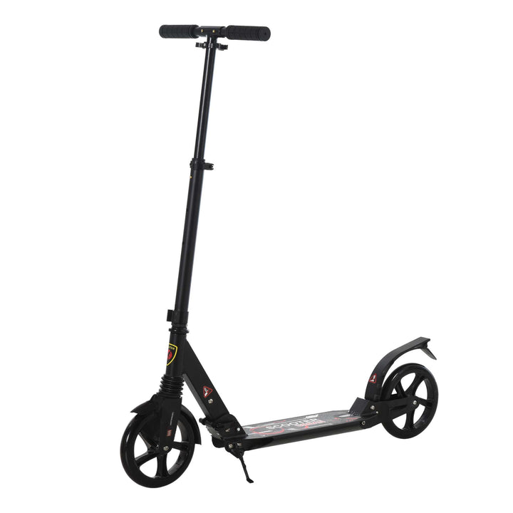 Folding Kick Scooter 2 Big Wheels Teens Adult 14+ Adjustable Ride On Black