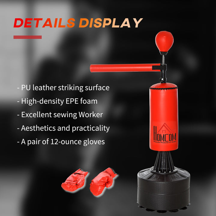 Freestanding Boxing Punch Bag Stand with Rotating Flexible Arm, Speed Ball, Waterable Base by HOMCOM