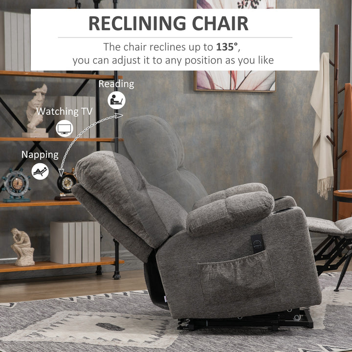 Electric Riser and Recliner Chair for Elderly, Power Lift Recliner Chair with Remote Control, Grey