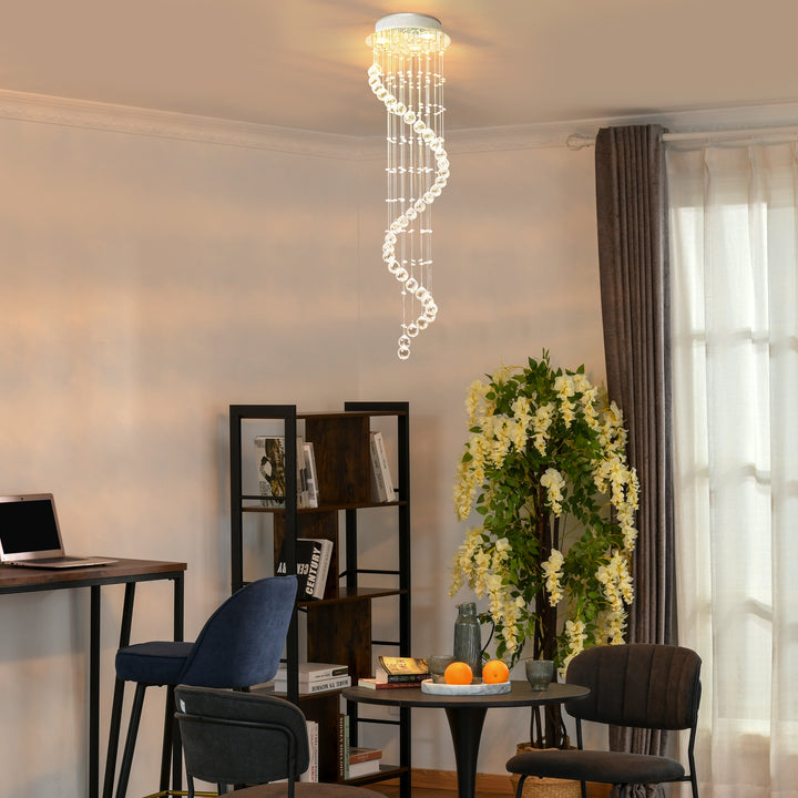 Spiral Crystal Chandelier 160 Octagons