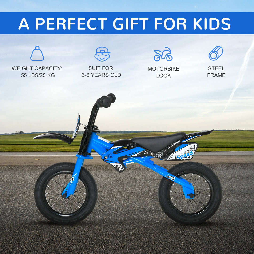 12" Kids Balance Bike, 3-6 Years Old, Blue