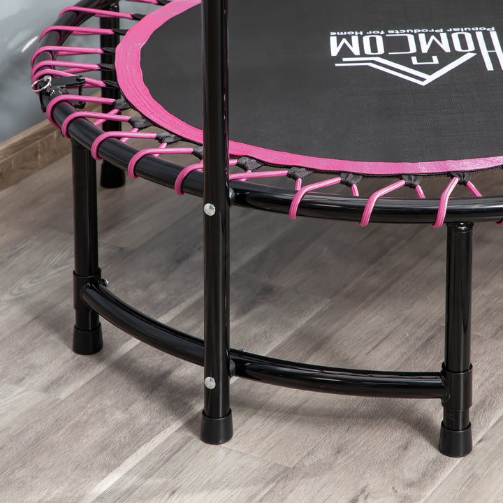 45" Round Mini Trampoline Rebounder Indoor Outdoor Jumper with Adjustable Handle - Pink