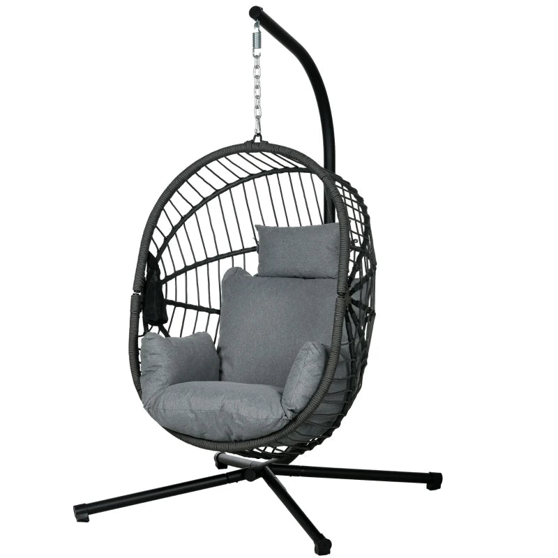 Swing Chair w/ Thick Padded Cushion, Patio Hanging Chair