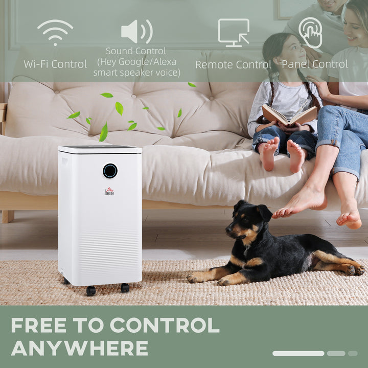 Portable Quiet Dehumidifier with Wi-Fi Smart App Control-White,Black