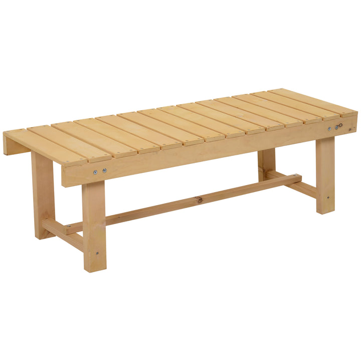 Outsunny 2-seater Outdoor Indoor Garden Wooden Bench Patio Loveseat Fir 110L x 38W cm (3pc)