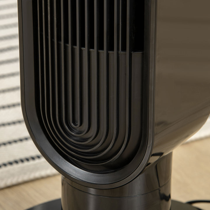 HOMCOM 39" Tower Fan Cooling for Bedroom with Oscillating, 3 Speed, 12h Timer, LED Sensor Panel, Remote Controller, Black