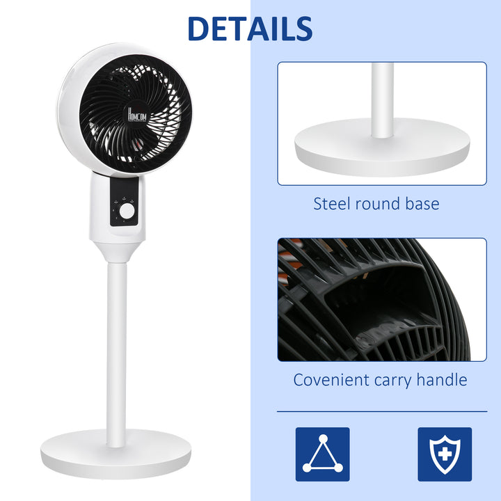 32'' Air Circulator Fan 3 Speed, 70° Oscillation 90° Vertical Tilt, Round Base, Carry Handle, for Living Room, Bedroom, Office, Black and White