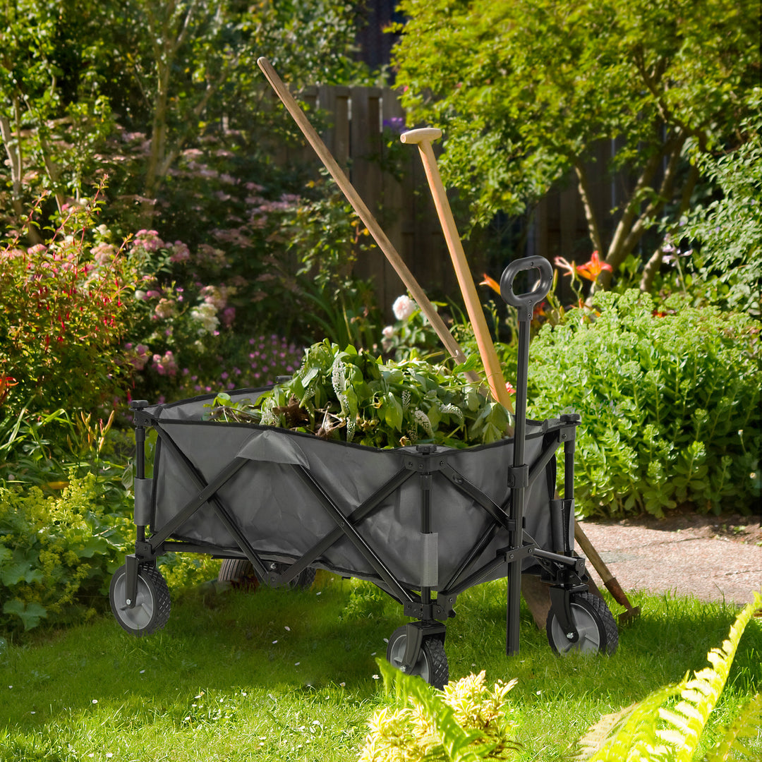 Garden Trolley, Folding Collapsible Camping Trolley-Dark Grey