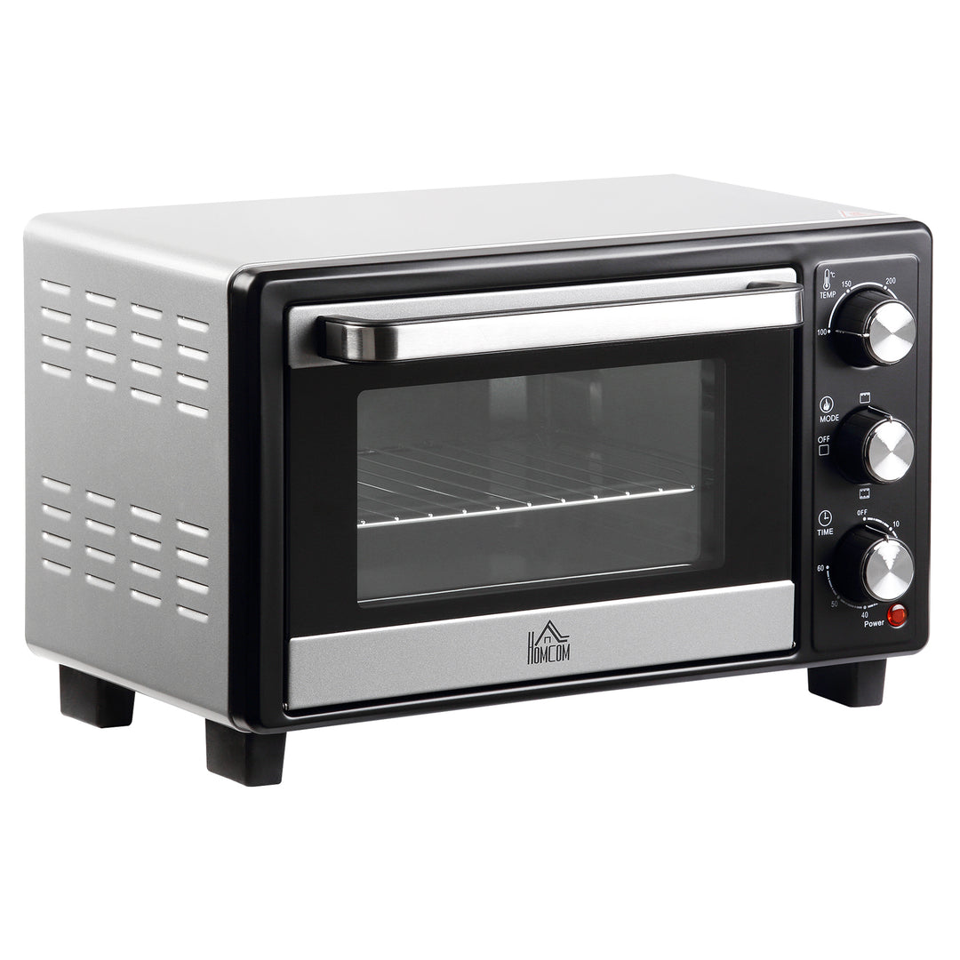 Convection Mini Oven, 16L Countertop Electric Grill, Toaster Oven with Adjustable Temperature, 60 Min Timer, Crumb Tray, Wire Rack, 1400W