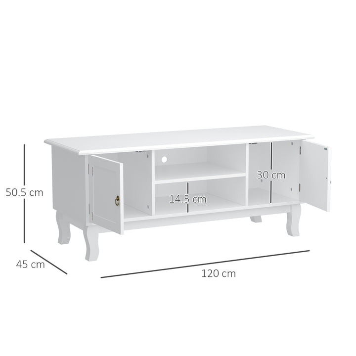 TV Stand Unit Corner Table, MDF - Ivory White