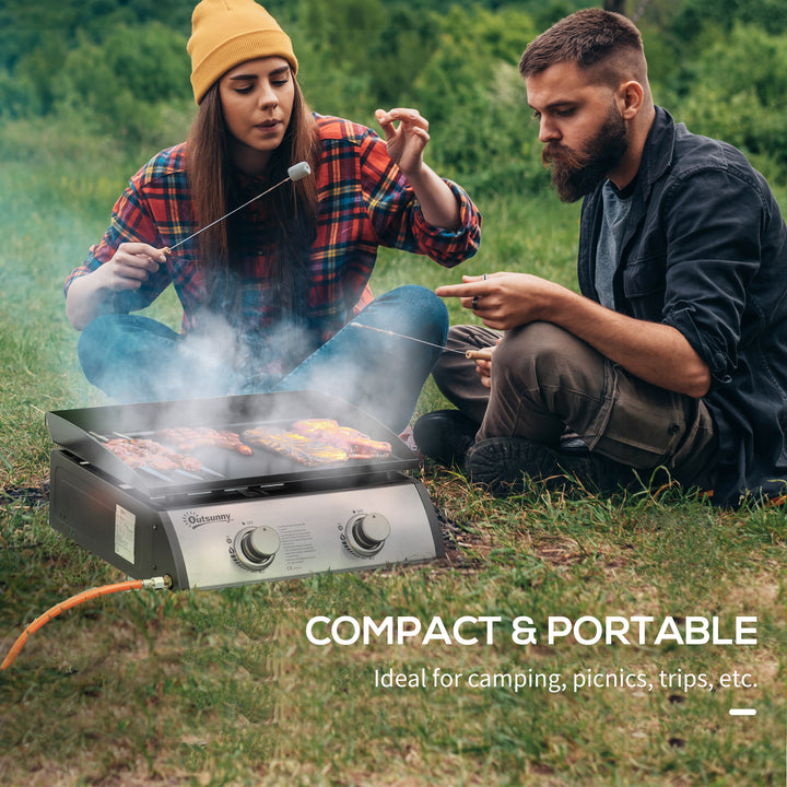 Portable Tabletop Gas Plancha Barbecue Grill 6kW