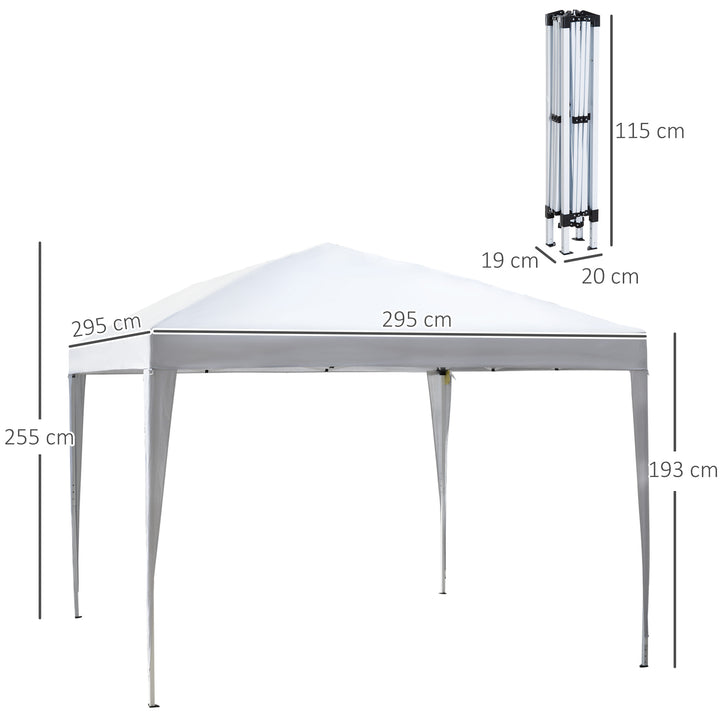 Garden Heavy Duty Pop Up Gazebo Marquee Canopy 3 x 3 meter - White