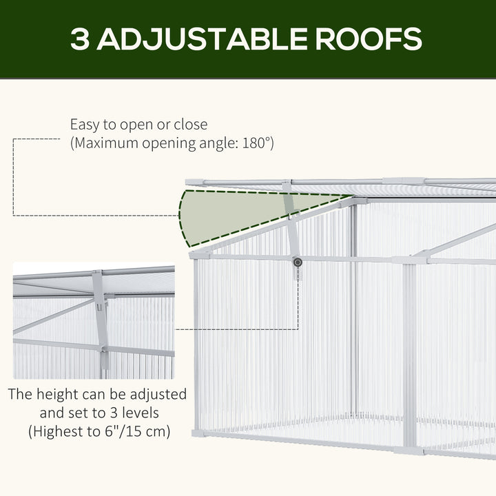 Outdoor Greenhouse Polycarbonate Grow House Flower Vegetable Plants Raised Bed Garden Aluminium Cold Frame 180 x 51 x 51 cm