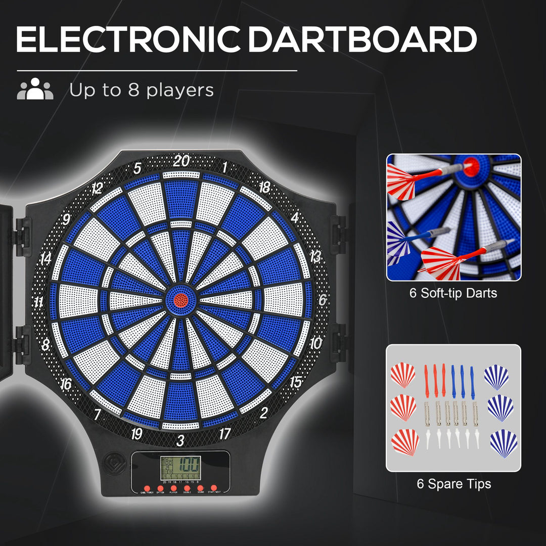 Electronic Dartboard Set with 31 Games for 8 Players, LCD Scoring Indicator