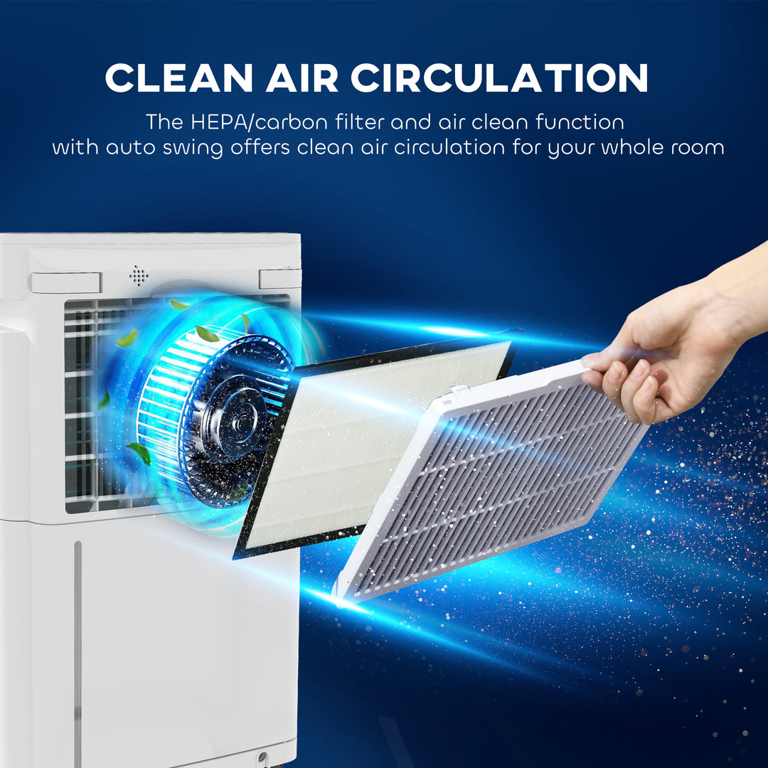 5500mL Portable Dehumidifier with Air Purifier, UVC, Ioniser, 24H Timer, 5 Modes, 16L/Day, for Home Laundry, White