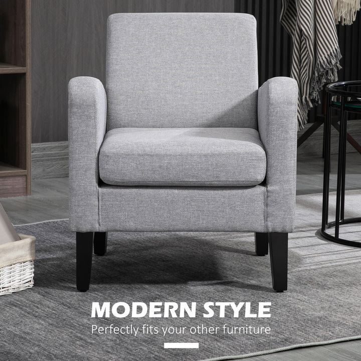 Modern Accent Chair, Occasional Chair with Wood Legs-Light Grey