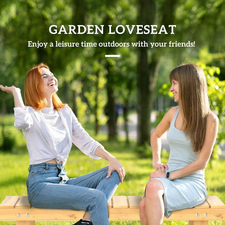 2-seater Outdoor Indoor Garden Wooden Bench Patio Loveseat Fir 110L x 38W x 35H cm Natural