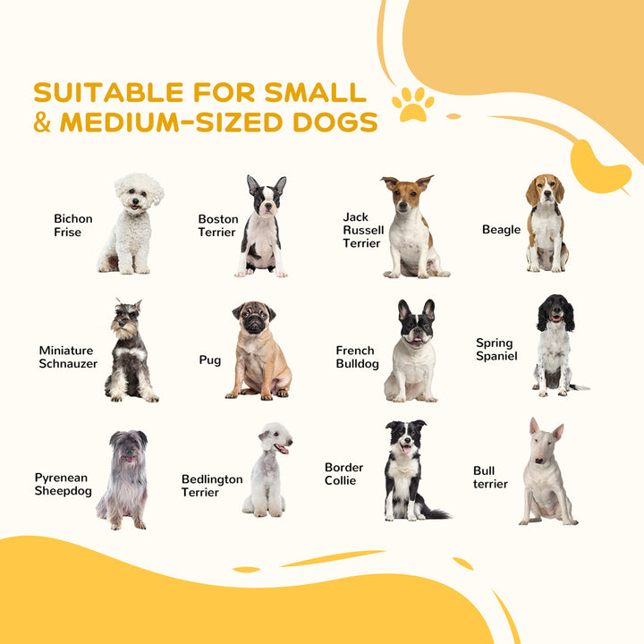Pet Gate, Wooden Dog Barrier w/ 2PCS for Medium Dogs - Natural Wood Finish