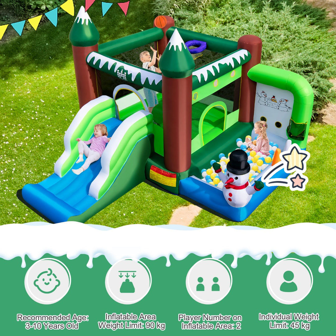 Winter Themed Inflatable Bounce House with 680W Blower