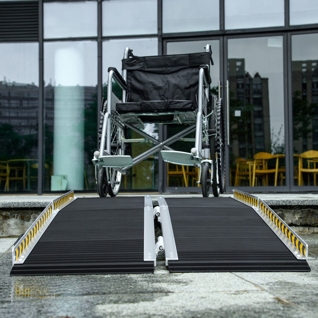 Wheelchair Ramp, Folding Aluminium Ramp w/ Non-Skid Surface