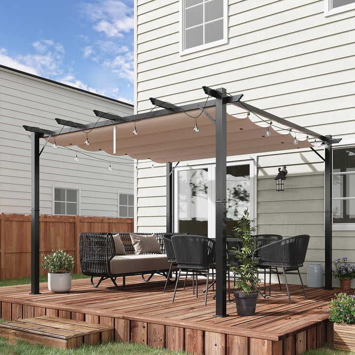 Outsunny 3 X 3 Meter Aluminium Pergola Canopy Gazebo Awning Outdoor Garden Sun Shade Shelter Marquee Party BBQ