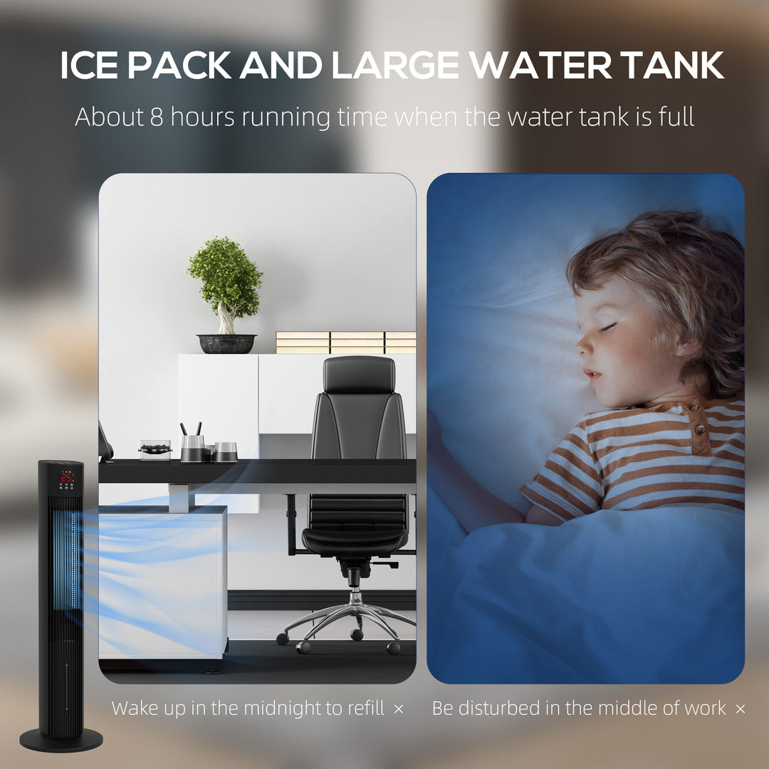 Remote Tower Oscillating Fan with Ice Pack