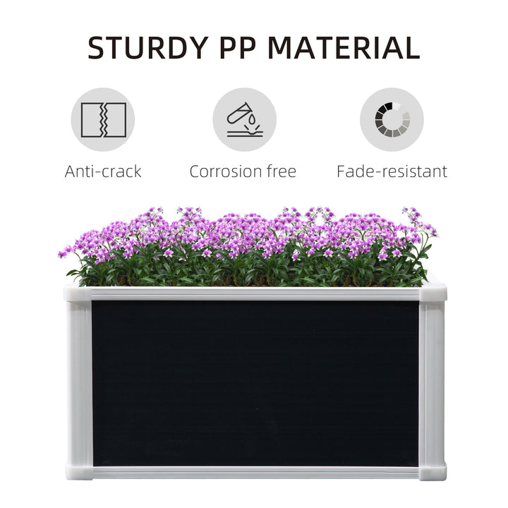 Outsunny Garden Raised Bed Planter Grow Containers for Outdoor Patio Plant Flower Vegetable Pot PP 60 x 60 x 30 cm