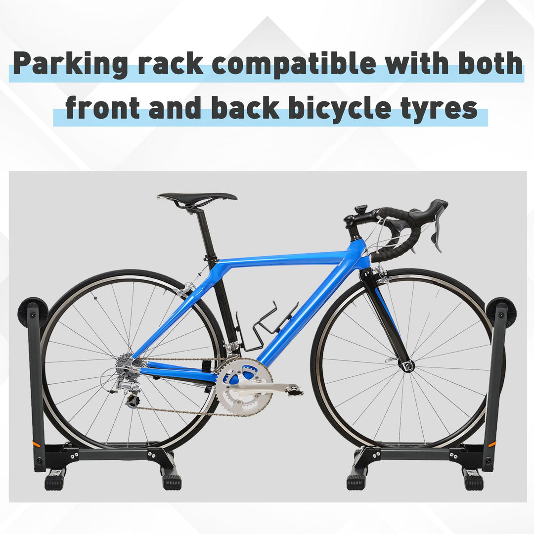 Foldable Bike Storage Stand Parking Rack Fit Max. 5.5cm Wide Wheel Metal Nylon Black